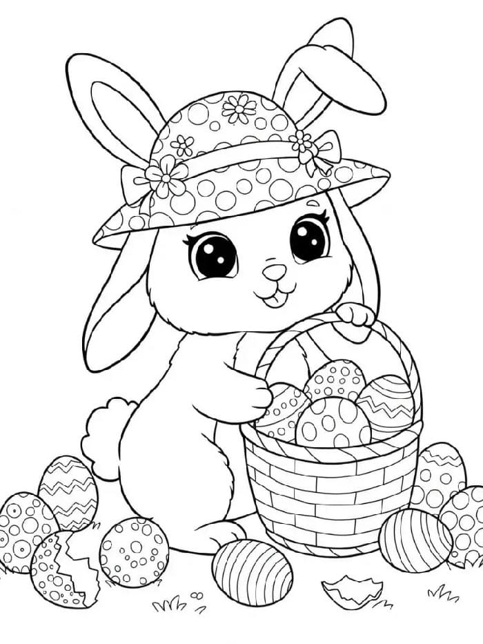 Velikonoční Zajíček (34) omalovánka