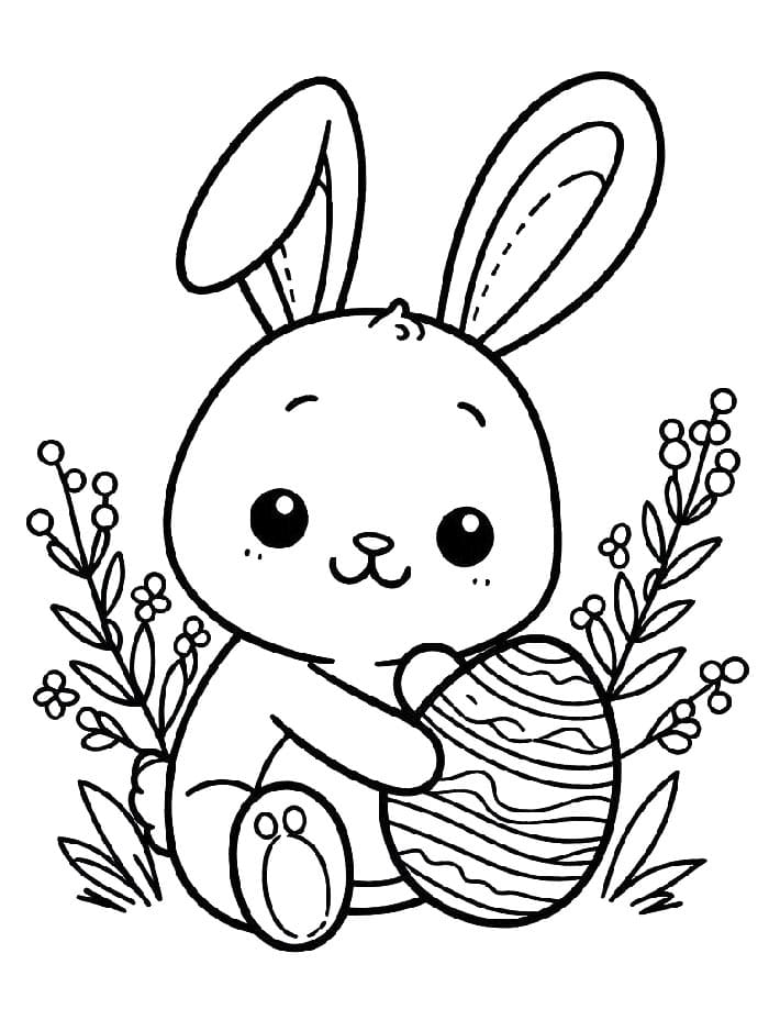 Velikonoční Zajíček (37) omalovánka