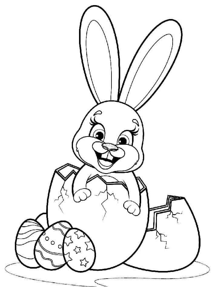 Velikonoční Zajíček (7) omalovánka