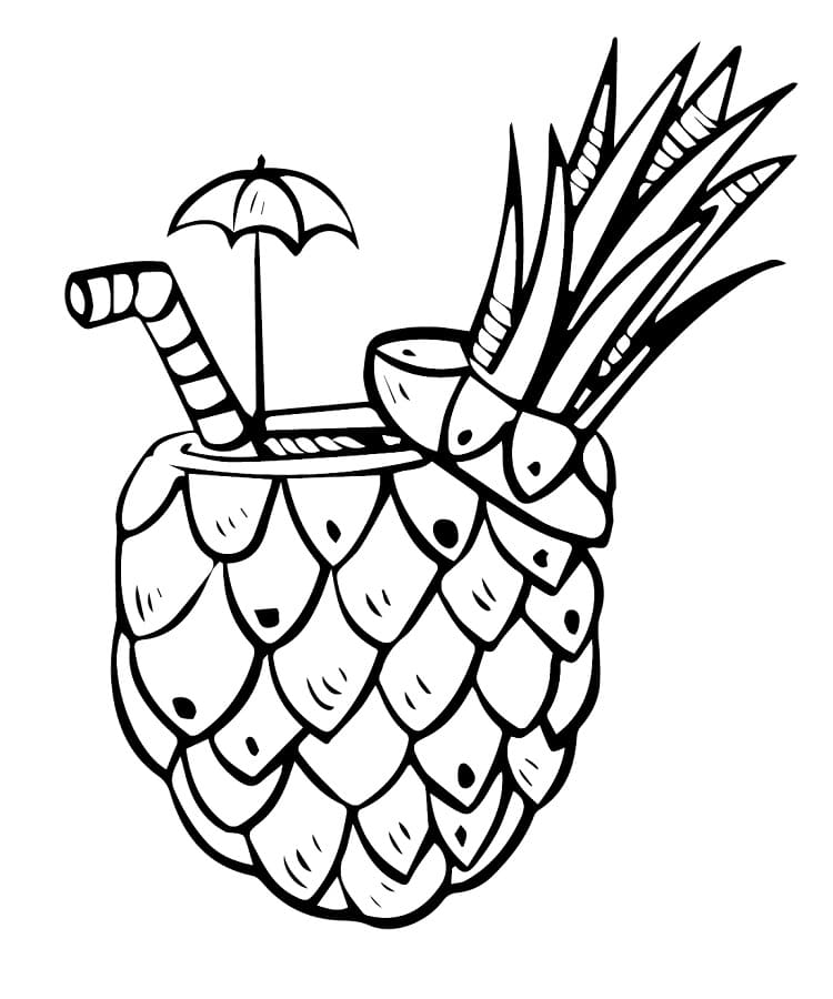 Velmi Jednoduchý Ananas omalovánka