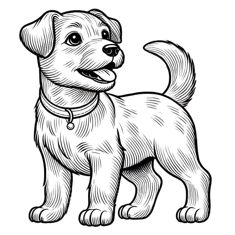 Velmi Jednoduchý Pes omalovánka