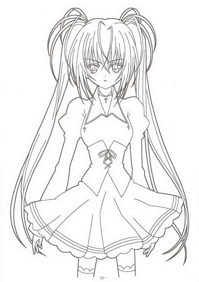 Velmi Roztomilá Anime Dívka omalovánka
