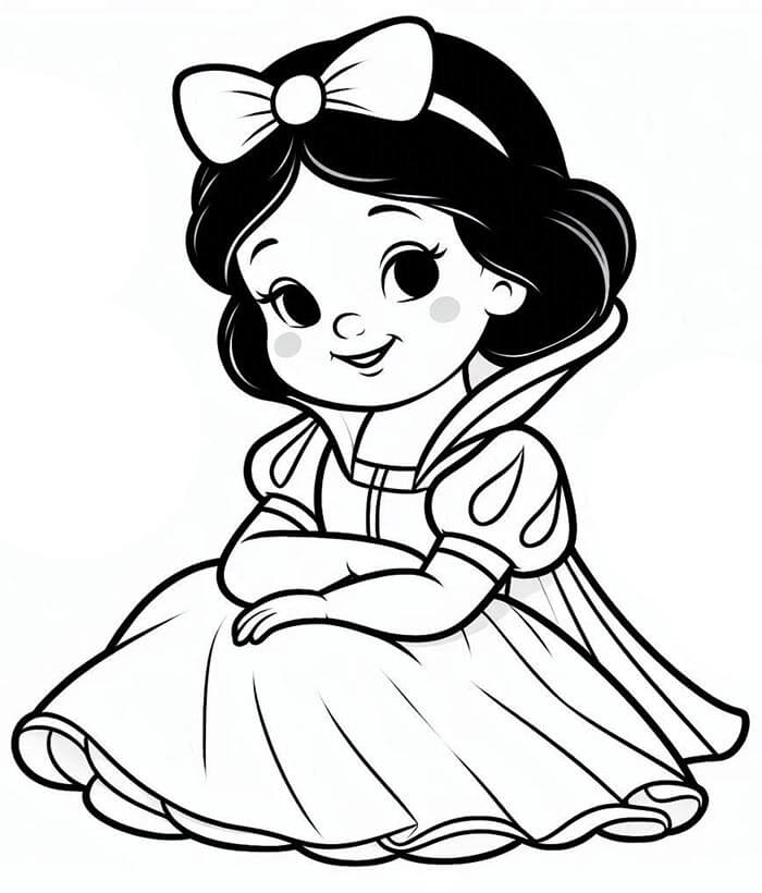 Velmi Roztomilá Sněhurka omalovánka