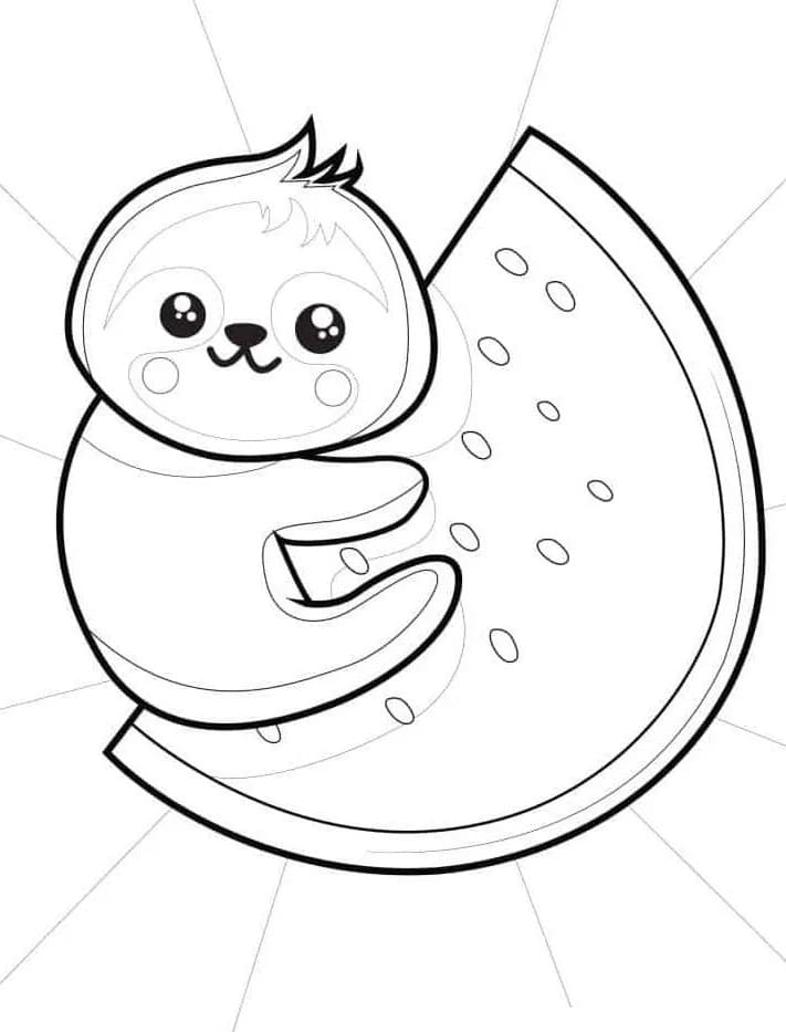 Velmi Roztomilý Vodní meloun omalovánka