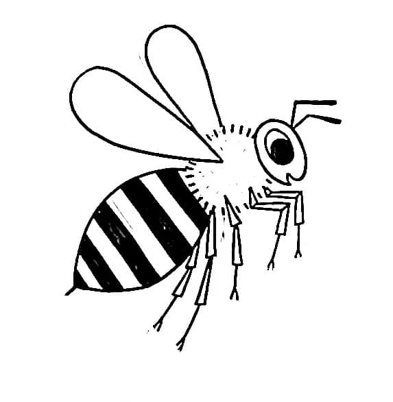 Velmi Snadná Včela omalovánka