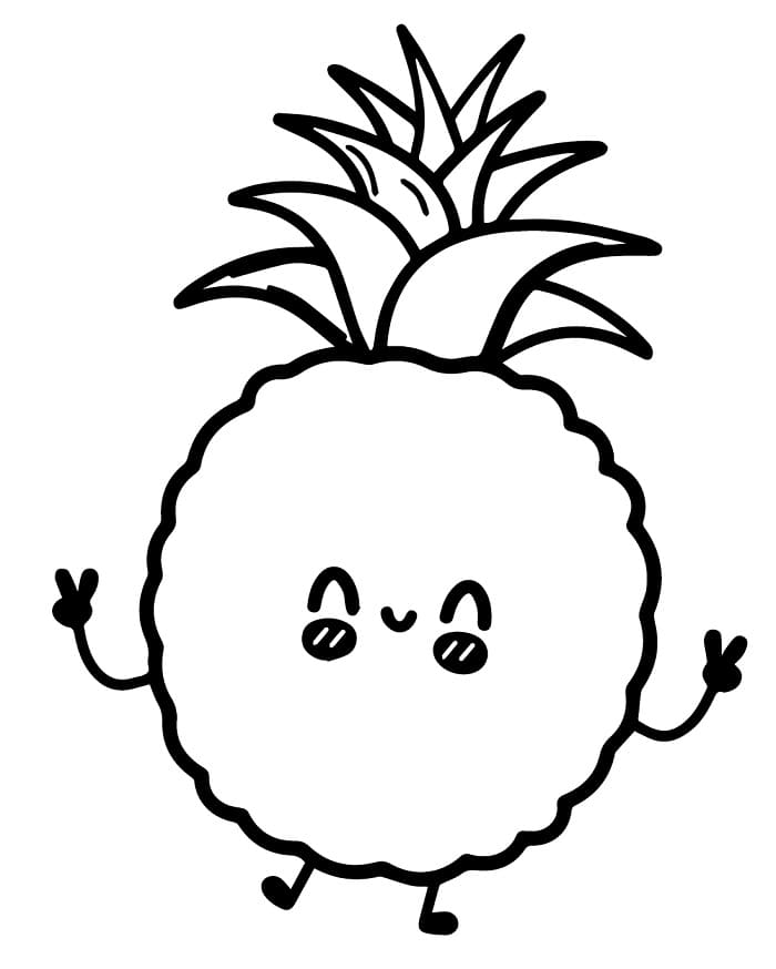 Velmi Snadný Ananas omalovánka