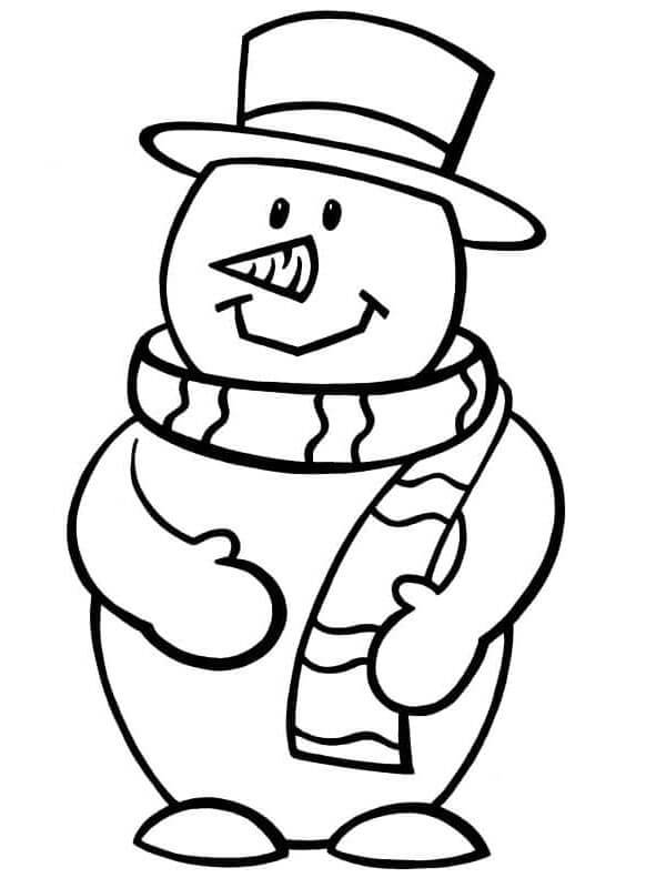 Velmi Snadný Sněhulák omalovánka