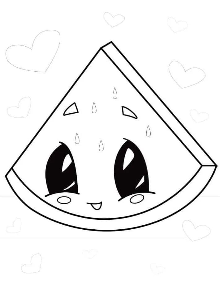 Velmi Snadný Vodní meloun omalovánka