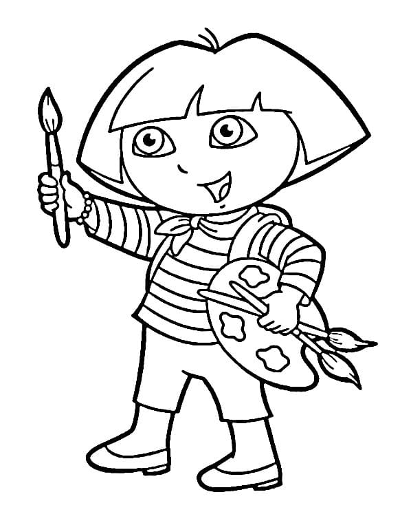 Veselá Dora Průzkumnice omalovánka