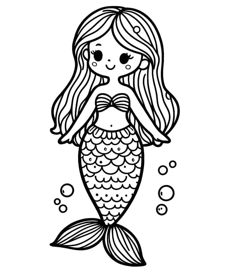 Mořská Panna omalovánky