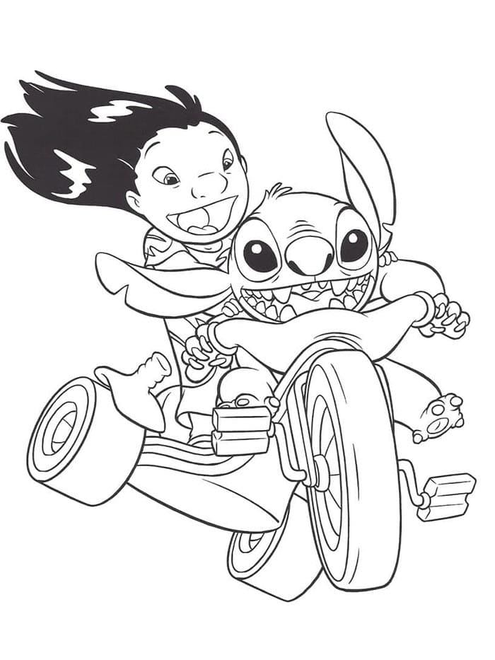 Veselý Lilo a Stitch omalovánka