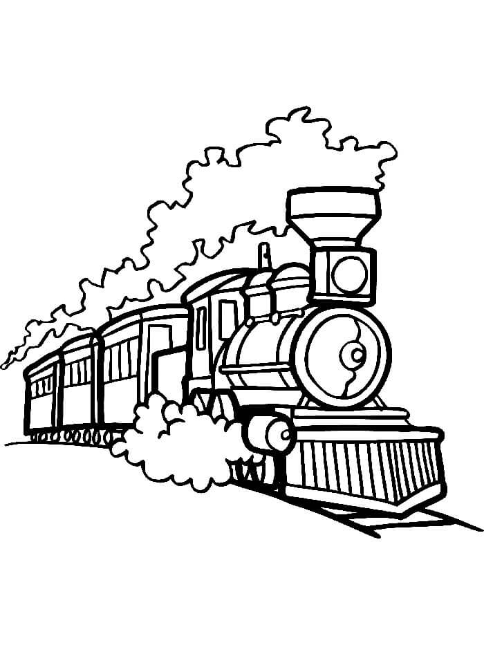 Vlak Tisknutelný pro Děti omalovánka