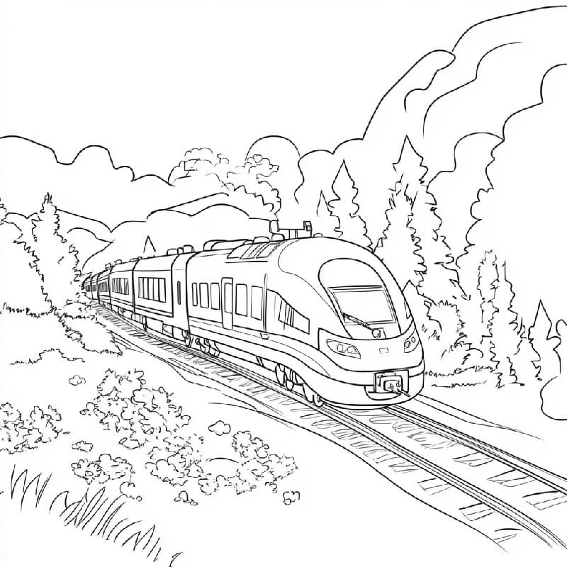 Vlak Vozidlo omalovánka