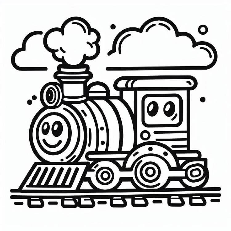 Vlak Zdarma Vymalovatelné Obrázek omalovánka