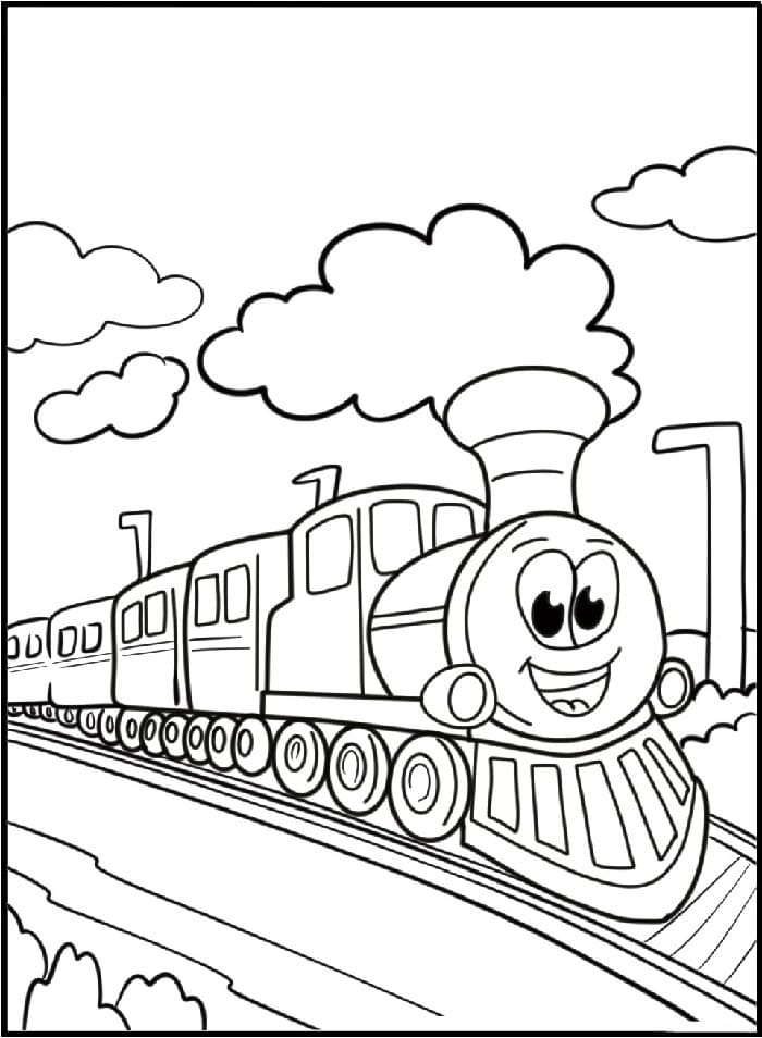 Vlak pro 1leté Děti omalovánka