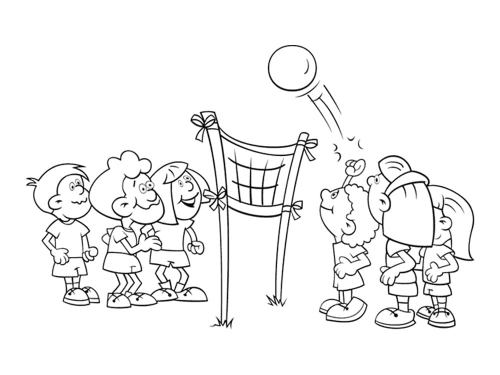 Volejbal Zdarma pro Děti omalovánka