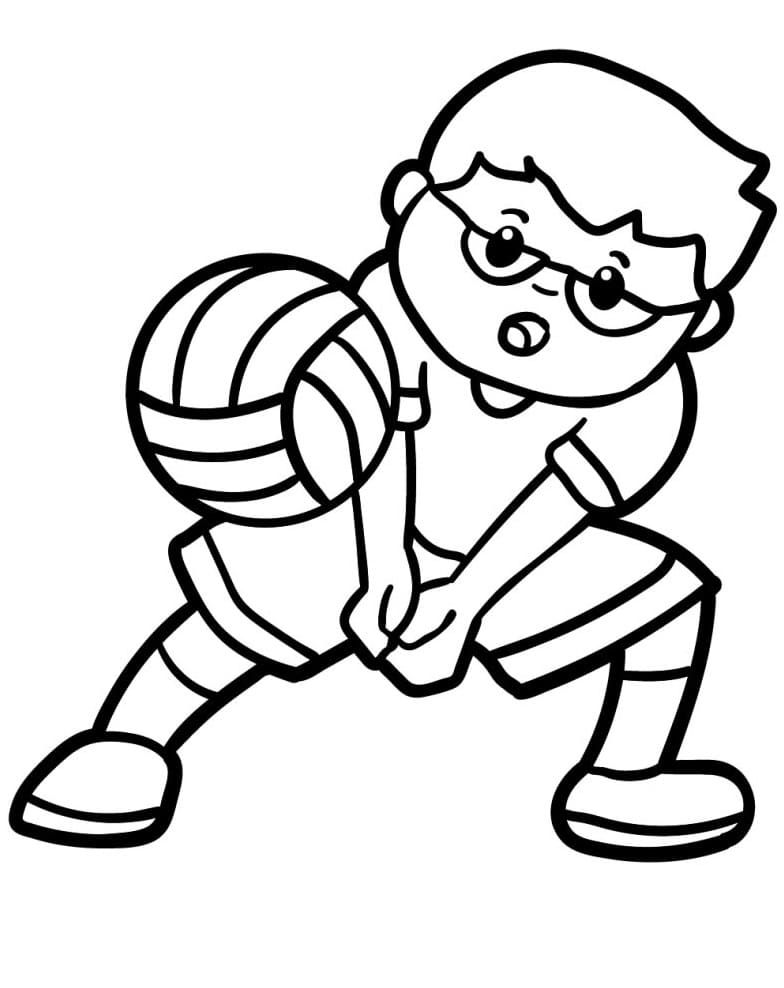 Volejbal pro 3leté Děti omalovánka