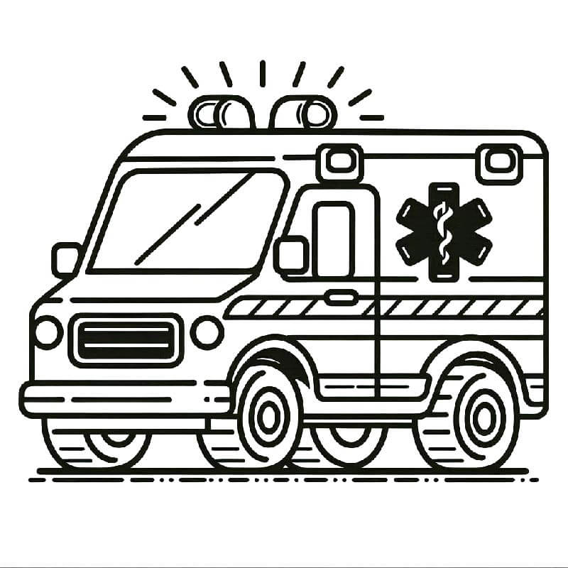 Vozidlo Sanitka omalovánka