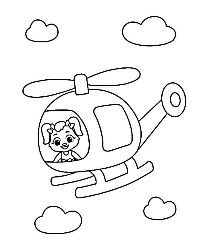 Vrtulník Tisknutelný pro Děti omalovánka