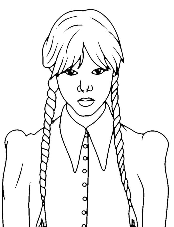 Wednesday pro 5leté Děti omalovánka