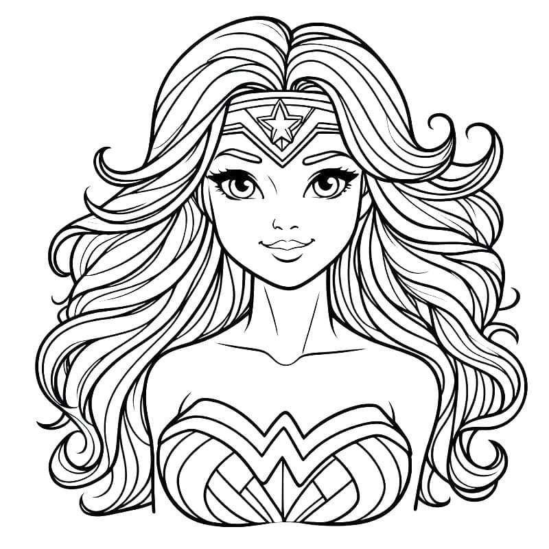 Wonder Woman pro 5leté Děti omalovánka