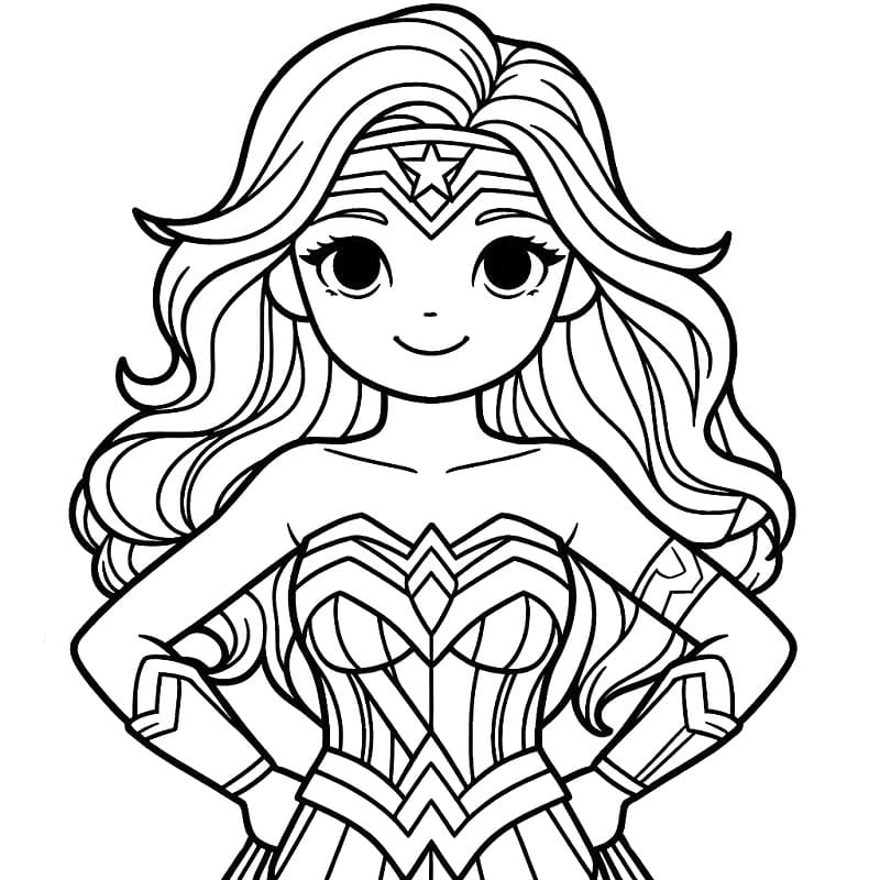 Wonder Woman pro 6leté Děti omalovánka