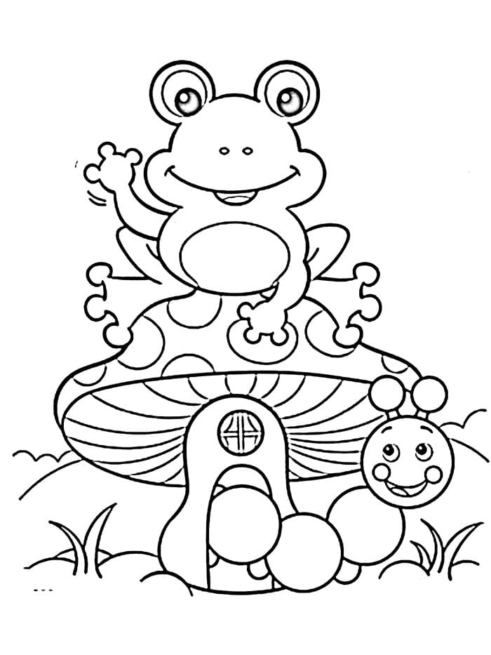 Žába pro 5leté Děti omalovánka