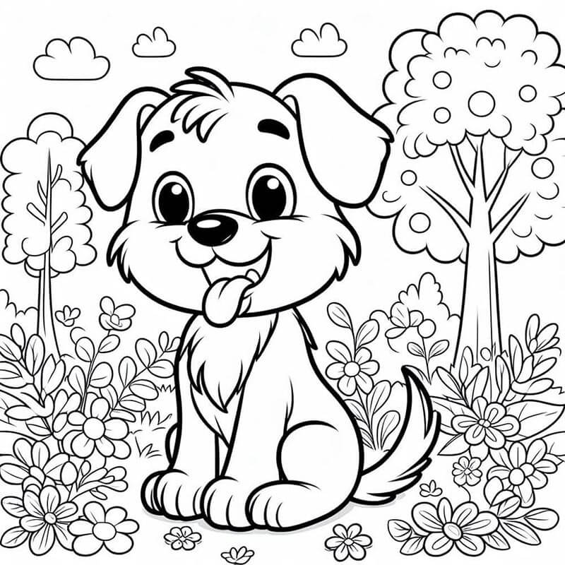 Zábavný Pes omalovánka