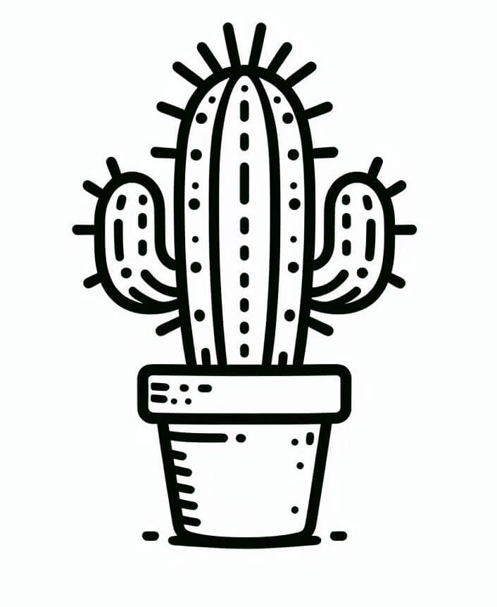 Základní Kaktus omalovánka