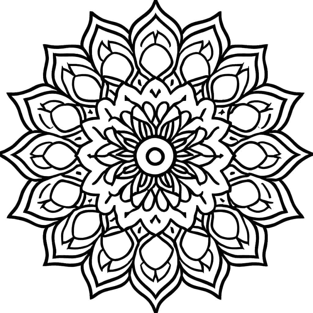 Základní Mandala omalovánka