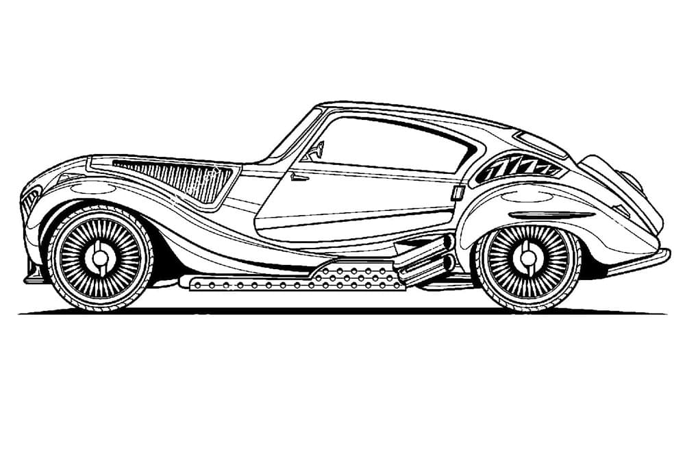 Závodní Auto Zdarma pro Děti omalovánka