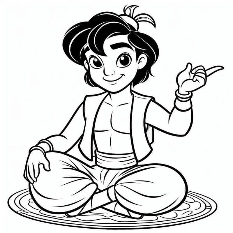 Zdarma Aladin k Tisku pro Děti omalovánka