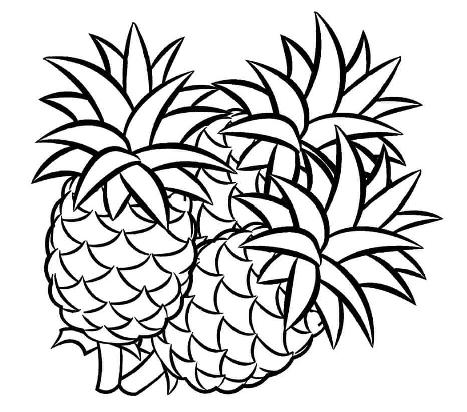 Zdarma Ananas k Tisku pro Děti omalovánka