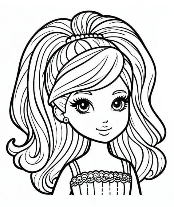 Zdarma Barbie Obrázek omalovánka