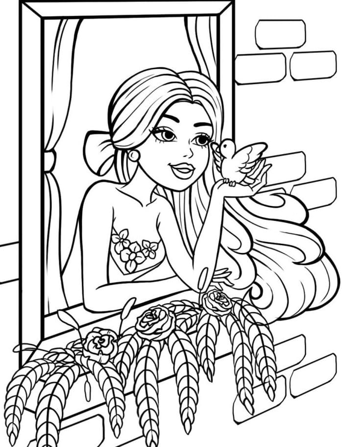 Zdarma Barbie k Tisku pro Děti omalovánka