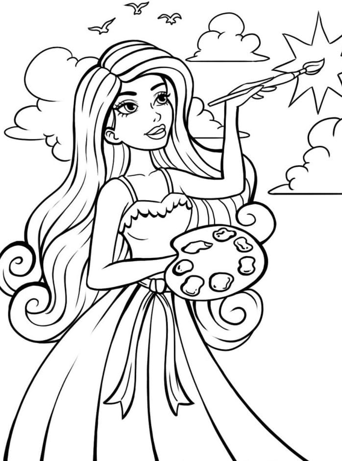 Zdarma Barbie pro Malé Děti omalovánka