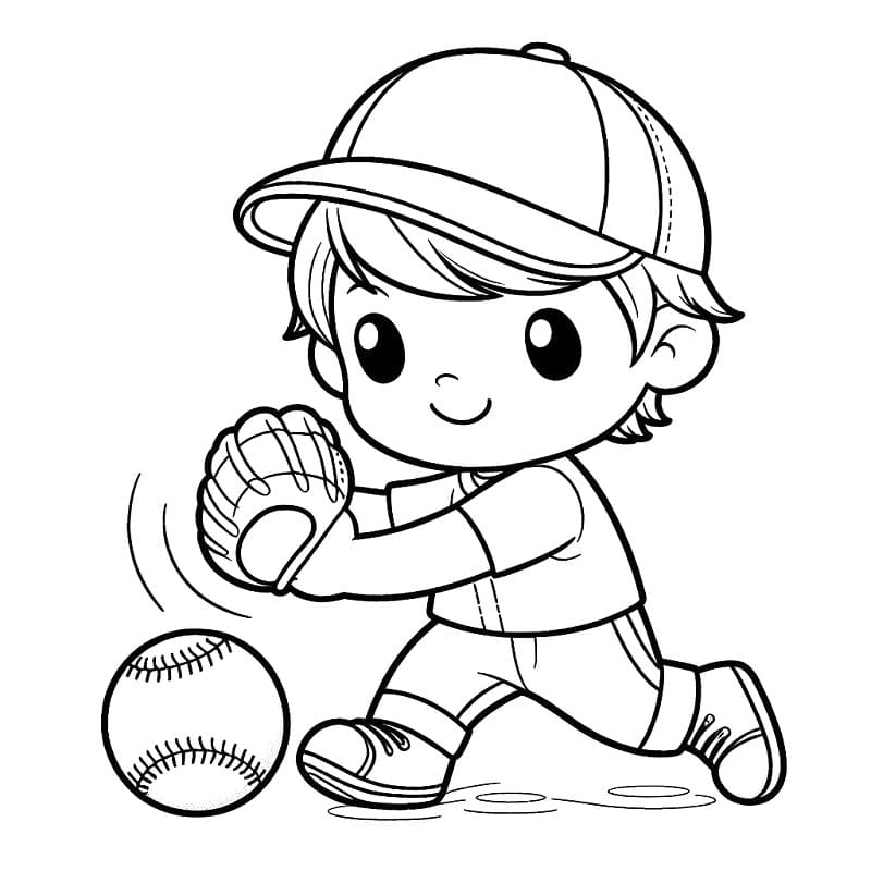 Zdarma Basebal pro Malé Děti omalovánka