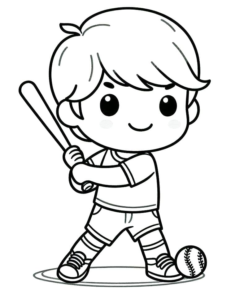 Zdarma Basebal omalovánka