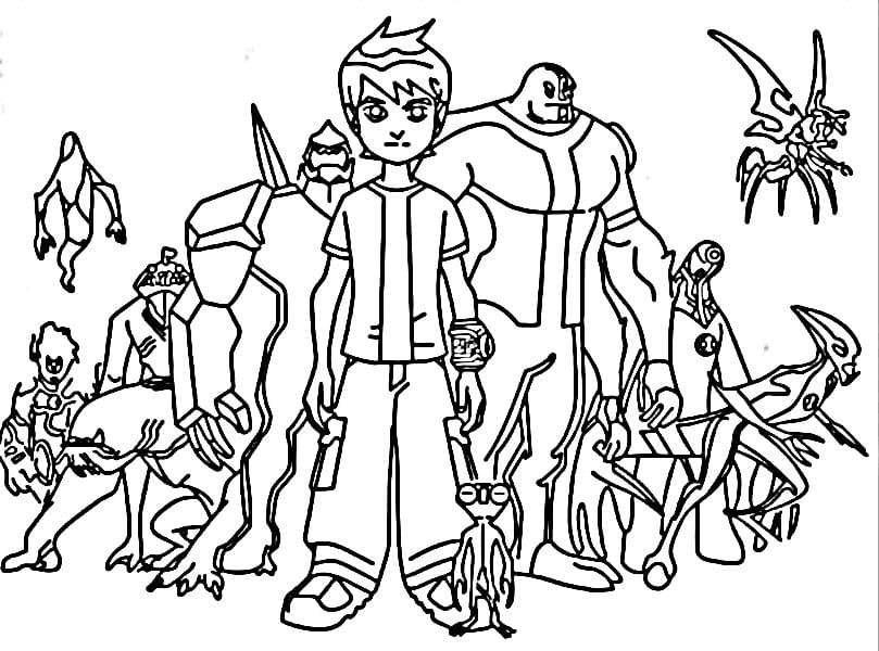 Zdarma Ben 10 Obrázek omalovánka