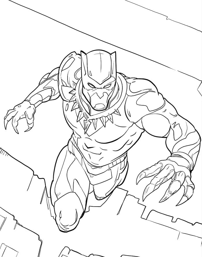 Zdarma Black Panther Vymalovatelné omalovánka