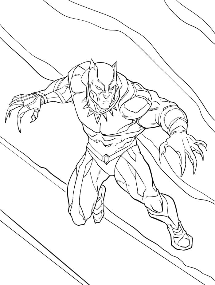 Zdarma Black Panther pro Malé Děti omalovánka