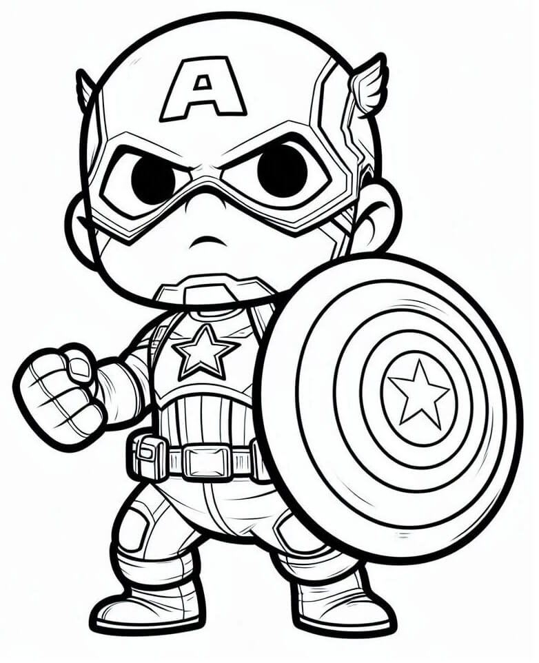 Zdarma Captain America pro Malé Děti omalovánka