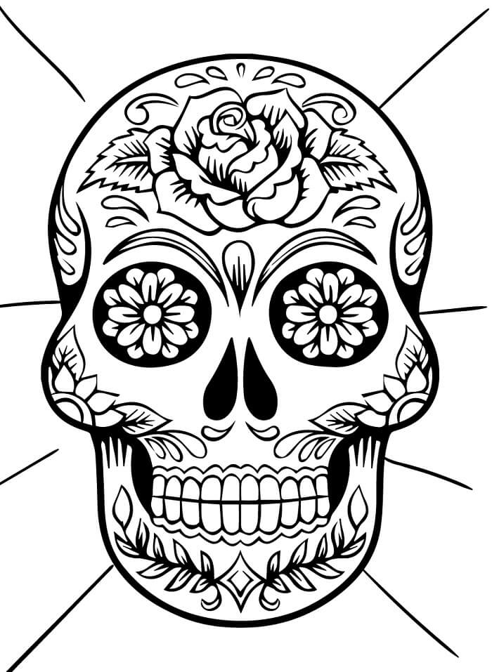Zdarma Cukrová Lebka pro Dospělé Osoby omalovánka