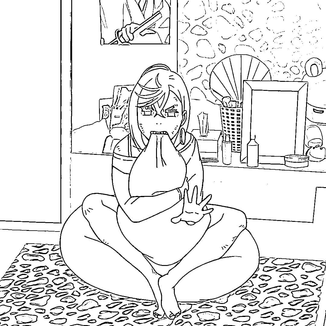 Zdarma Dandadan k Tisku pro Děti omalovánka