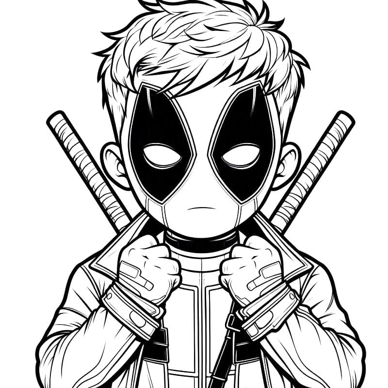 Zdarma Deadpool Vymalovatelné omalovánka