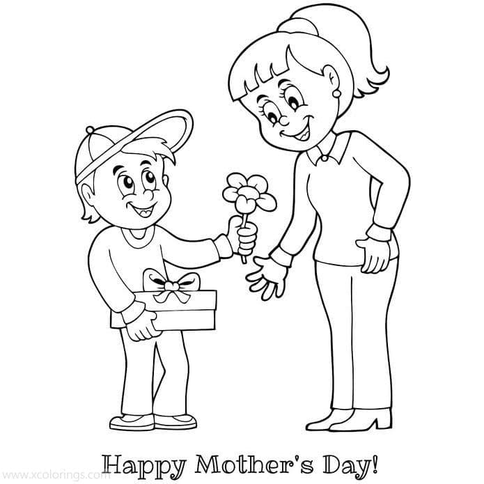 Zdarma Den matek k Tisku pro Děti omalovánka