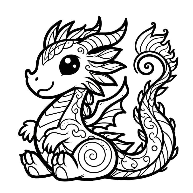 Zdarma Drak omalovánka