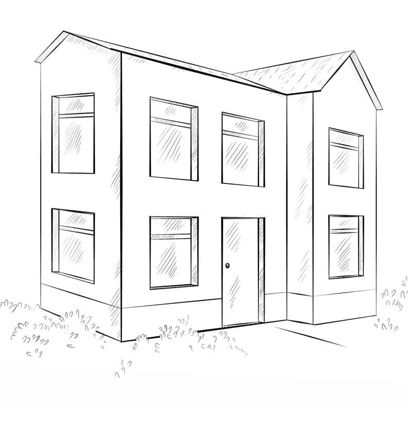 Zdarma Dům Obrázek omalovánka