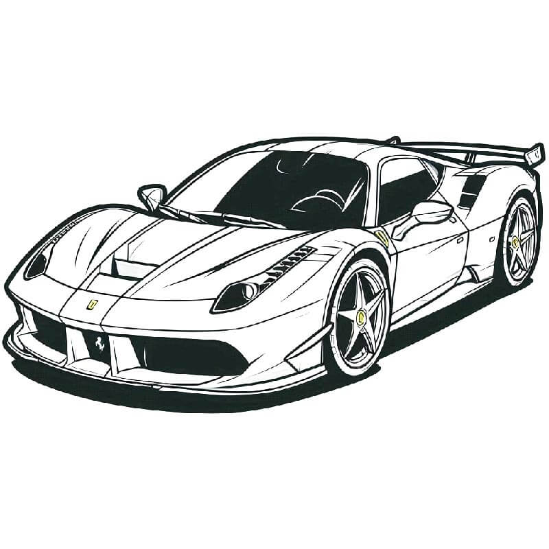 Zdarma Ferrari k Tisku pro Děti omalovánka