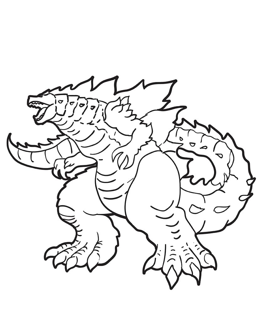 Zdarma Godzilla k Tisku pro Děti omalovánka